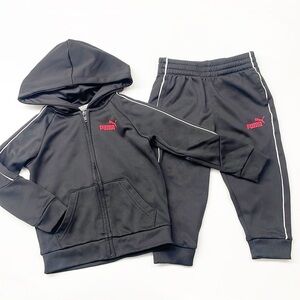 Puma toddler boys zip up jacket with hood + sweatpants matching set